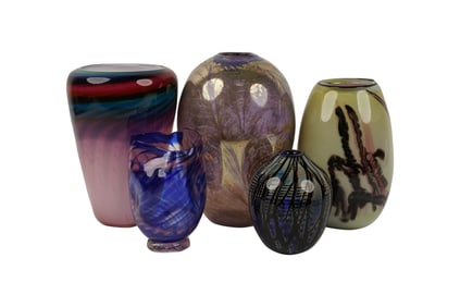 A Group of Art Glass Vases