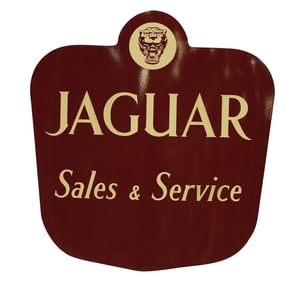 A Vintage Jaguar Sales and Service Porcelain Sign