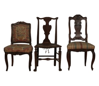 Three Assorted Antique Side Chairs
