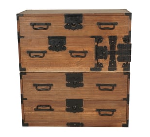 A Japanese Two-Part Tansu Cabinet