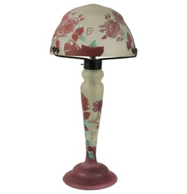 A Daum Nancy Cameo Glass Table Lamp