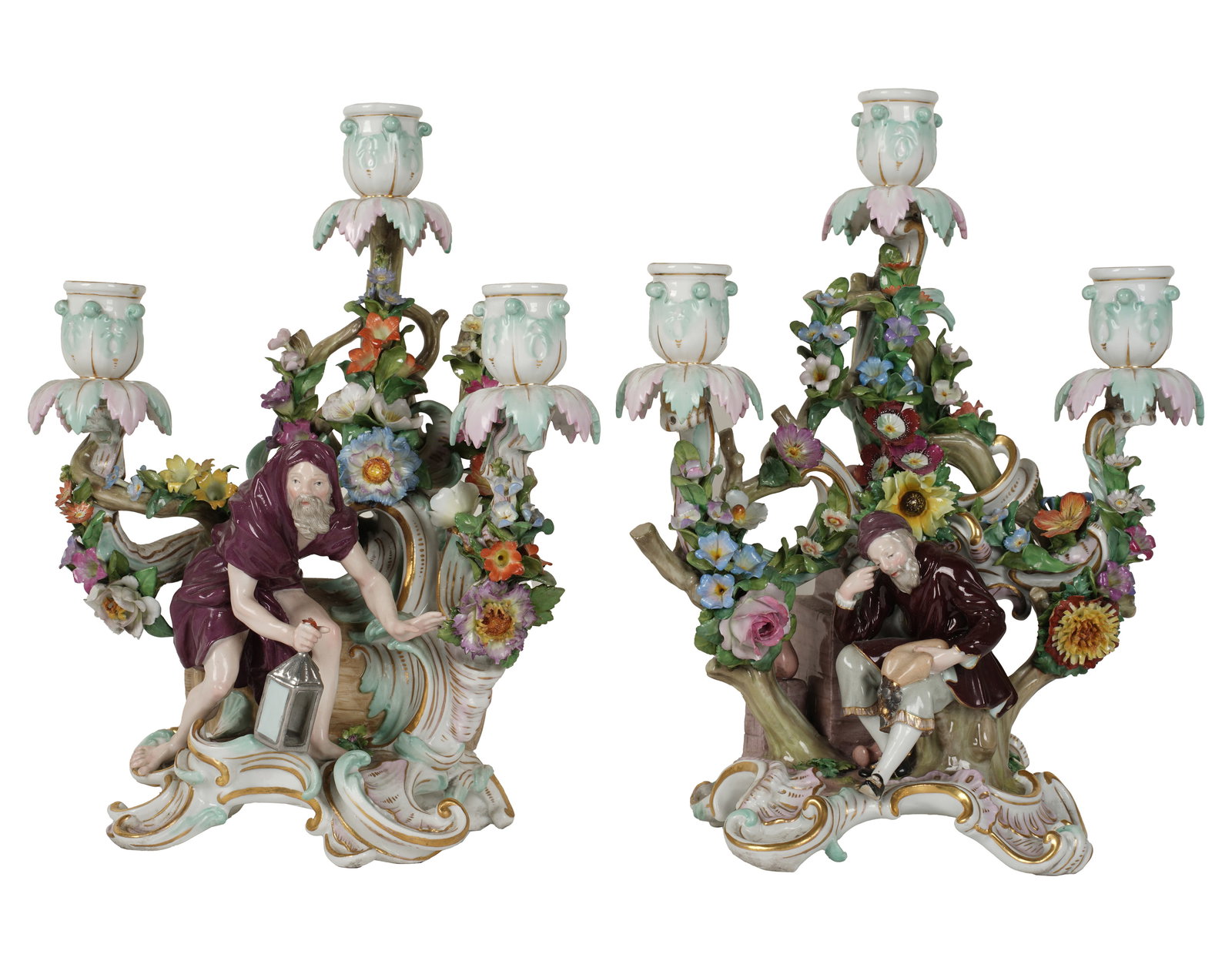 A Pair of Meissen Porcelain Figural Candelabra (1 of 11)