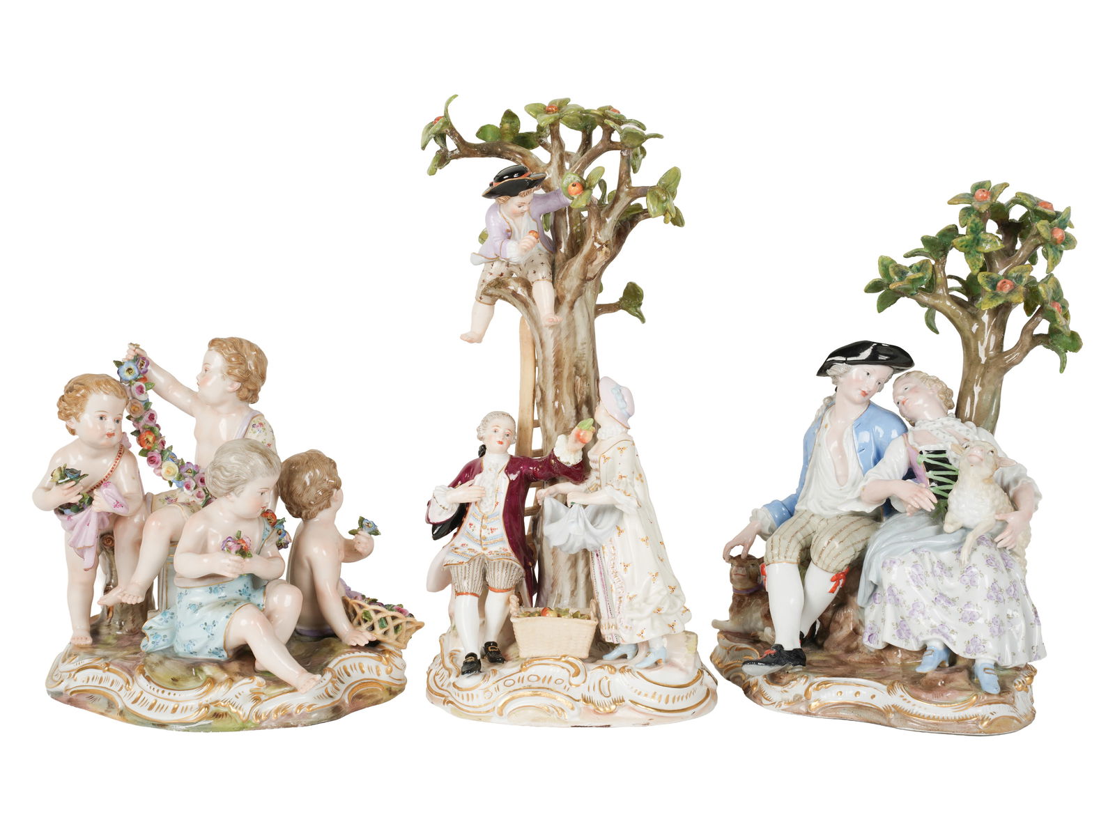 Three Meissen Porcelain Figural Groups (1 of 16)