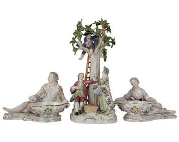 A Group of Meissen Porcelain Figures
