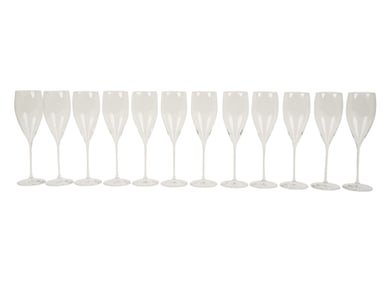 A Set of Twelve Riedel Champagne Flutes