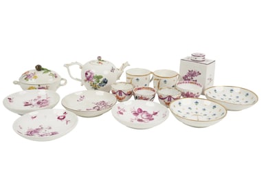 A Group of Continental Porcelain Table Articles