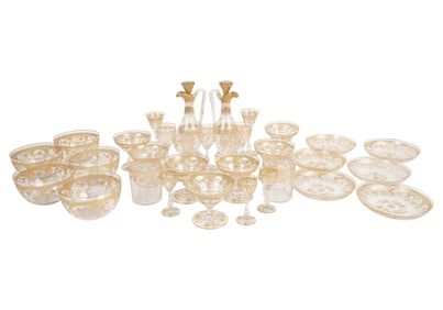 A Set of Gilt-Decorated Glassware