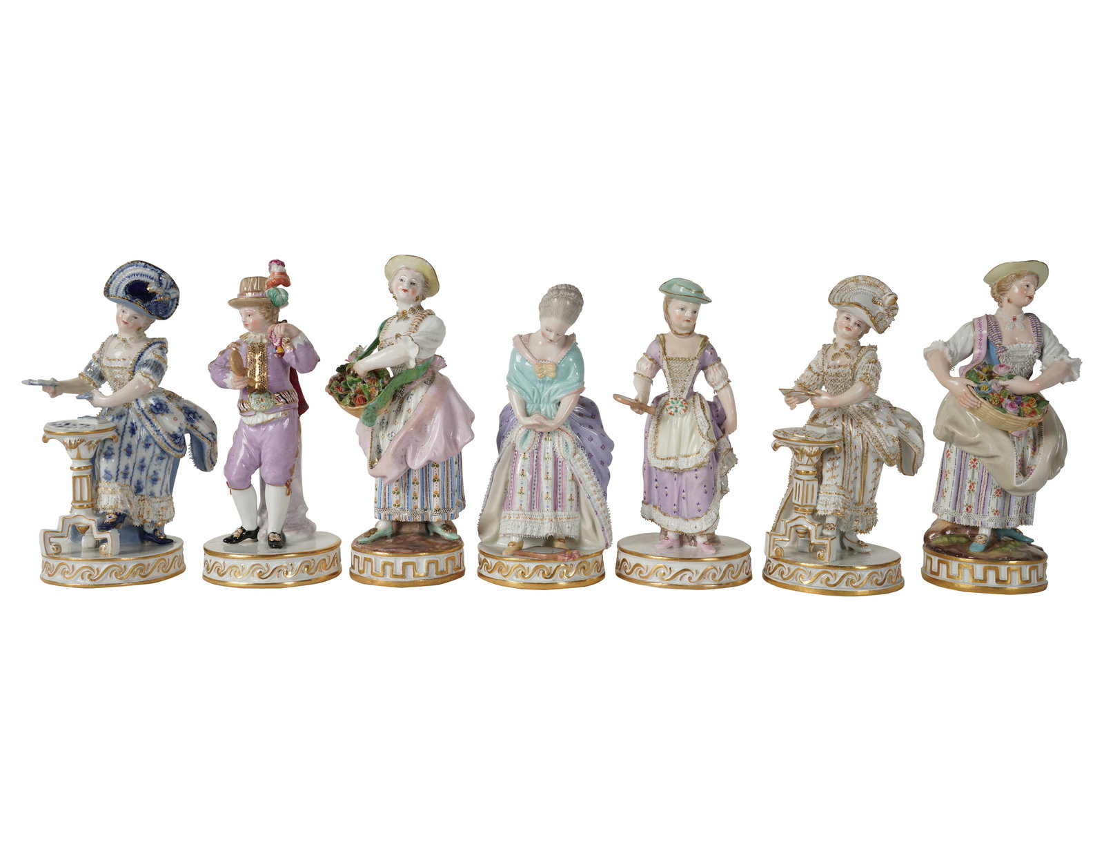Seven Assorted Meissen Porcelain Figurines (1 of 8)