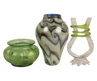 Three Art Glass Vases