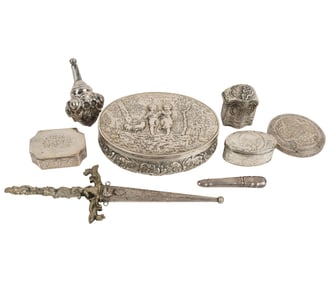 A Group of Silver and Silverplate Table Articles