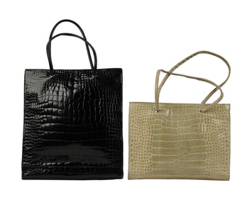 Two Fendi Embossed Leather Tote Bags