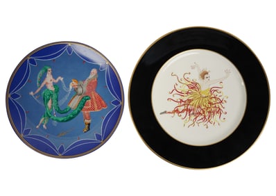 Two Erte Porcelain Plates