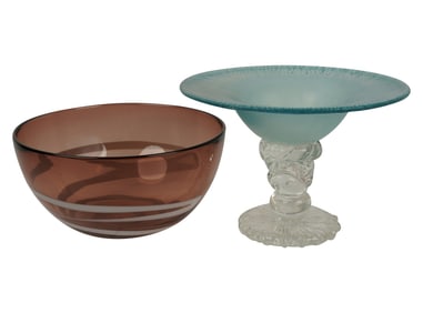 Two Art Glass Center Pieces