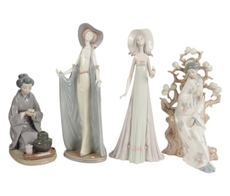 Four Lladro Porcelain Figural Groups