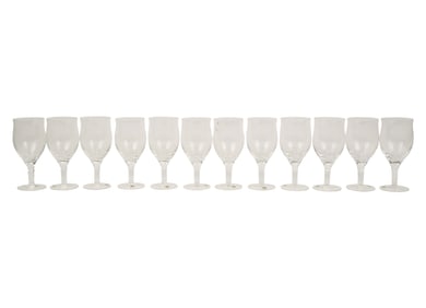 12 Steuben Crystal Water Goblets