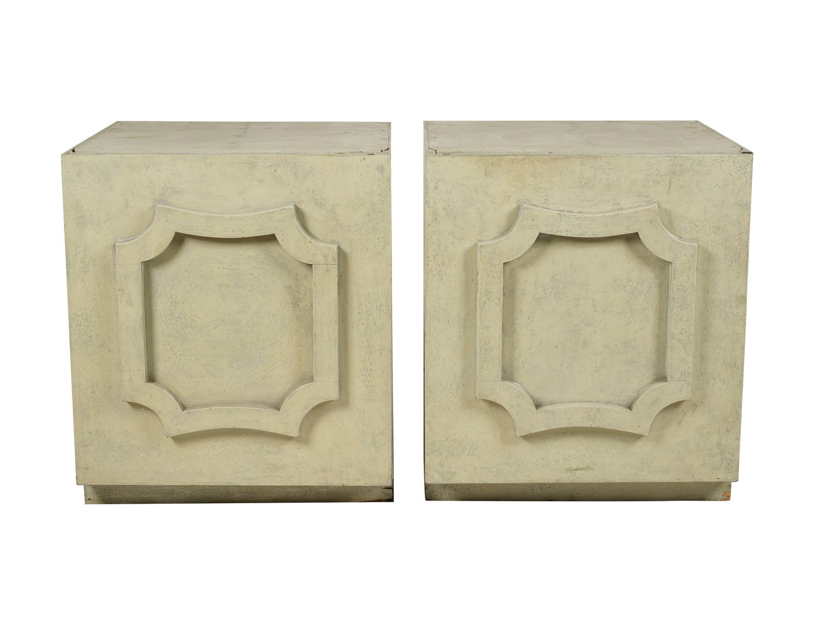 A Pair of Grosfeld House Chests: 28 x 24 x 24 in. (71.1 x 61 x 61 cm.)