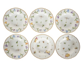 A Set of Six Anna Weatherley Designs Porcelain Soup Plates