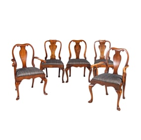 A Set of Five Queen Anne-Style Dining Chairs