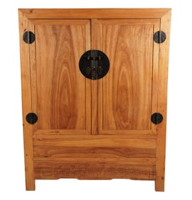 A Large Chinese Carved Wood Camphorwood Cabinet