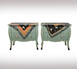 Janis Paige: A Pair of Trompe L'Oeil Painted Commodes