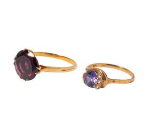 Two Gold Gem-set Rings
