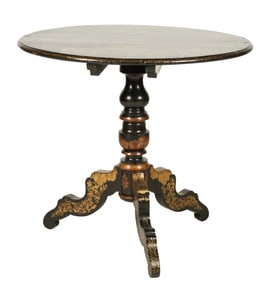 A Georgian-Style Chinoiserie Tripod Table