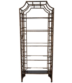 A Chinoiserie Gilt Metal Etagere