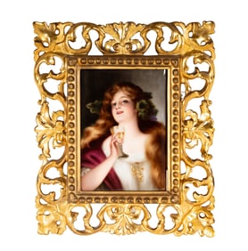 A Hutschenreuther German Painted Porcelain Plaque