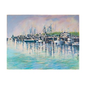 Aldo Luongo, B. 1941, Harbor Scene