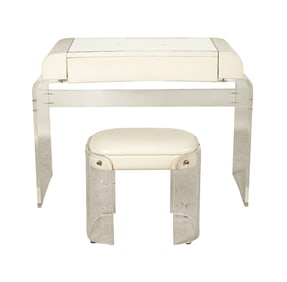 A Charles Hollis Jones Vanity Table and Stool