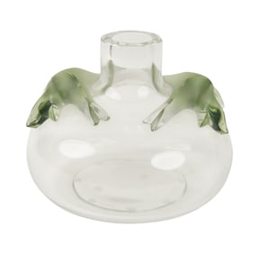 A Lalique Clear Glass and Green Pate de Verre Saghir Vase