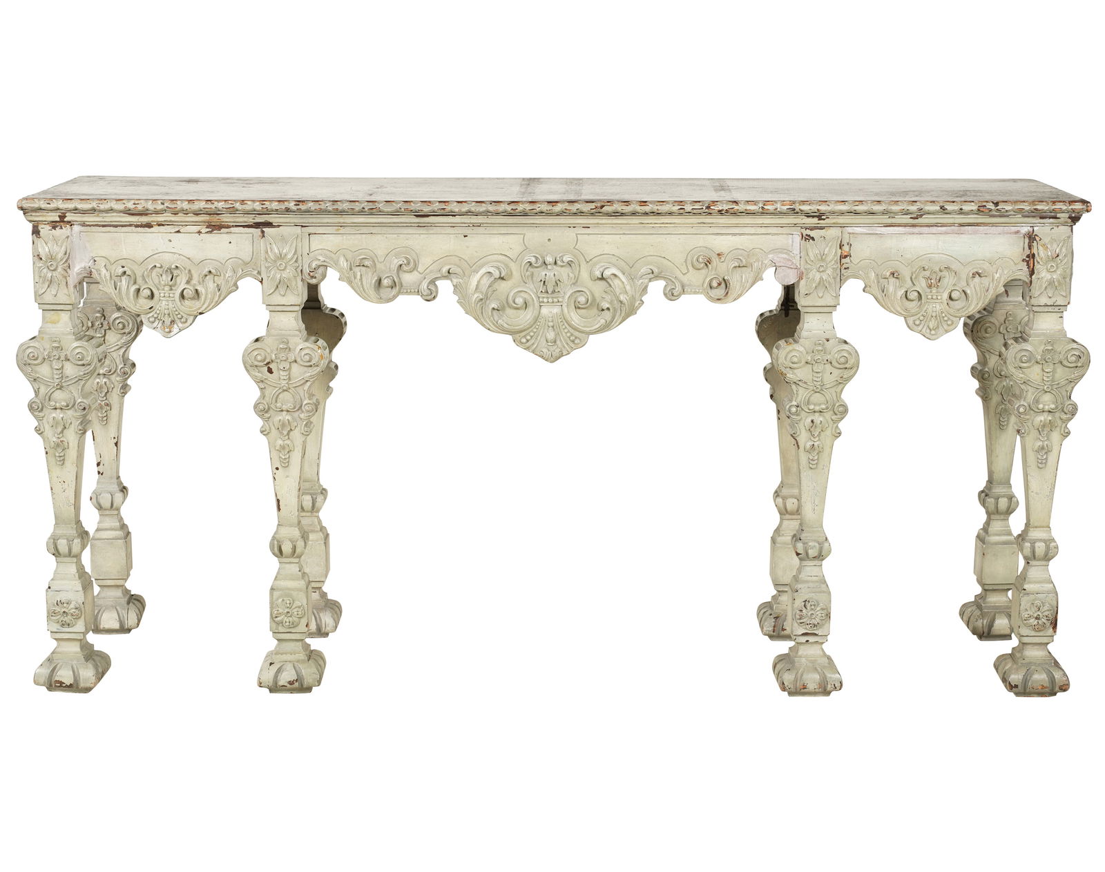 An Italian Carved and Painted Wood Console Table (1 of 8)