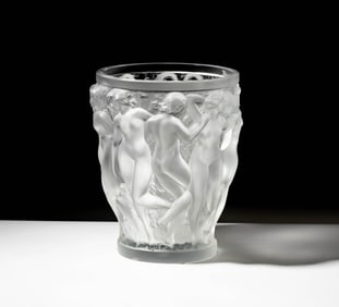 A Lalique Molded Glass Bacchantes Vase