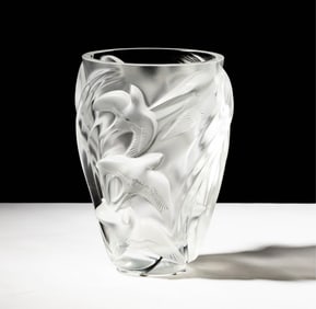 A Lalique Glass Martinets Vase