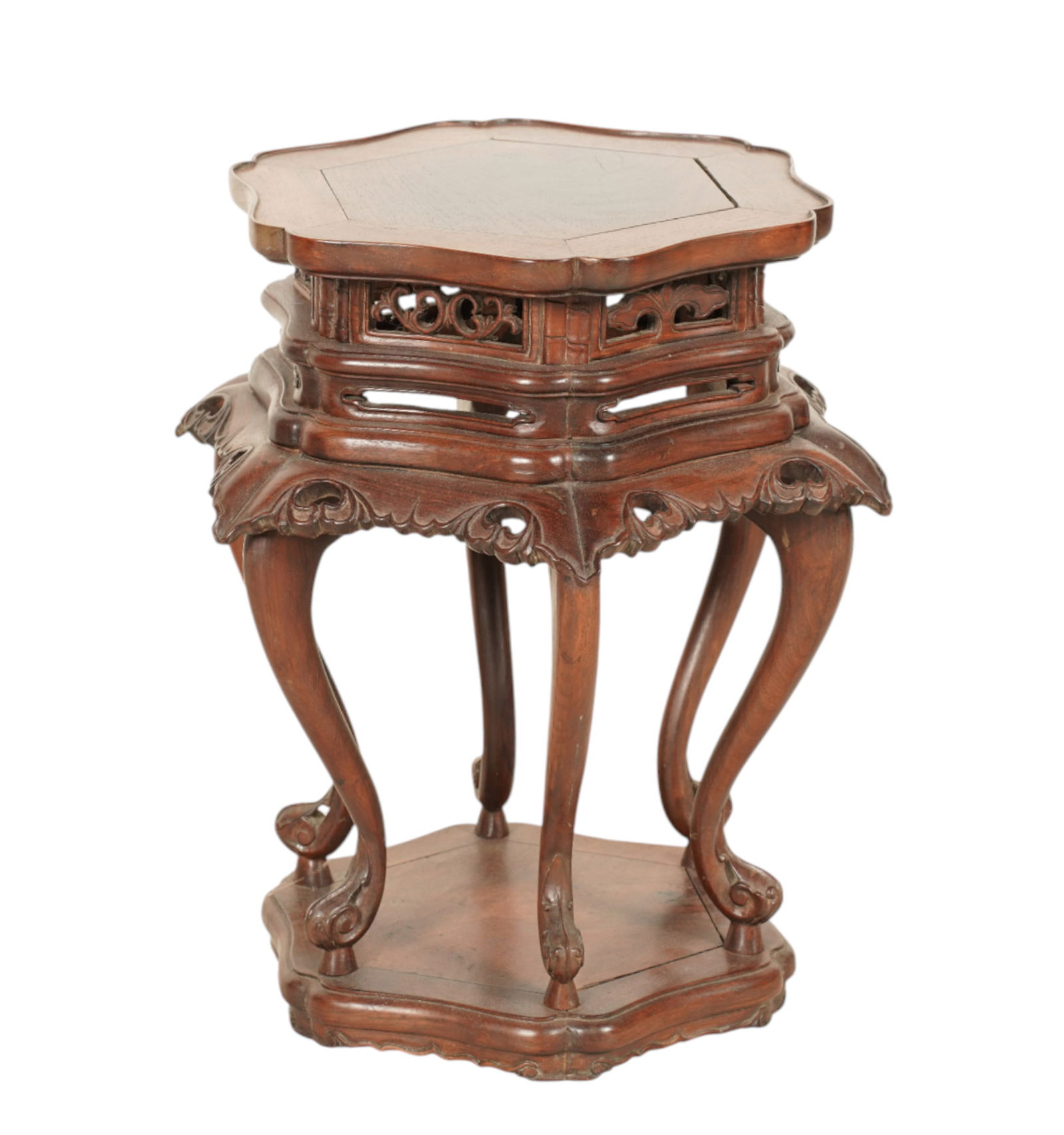 A Chinese Carved Hardwood Taboret (1 of 7)