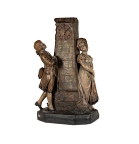 An Austrian Ceramic Figural Mantel Clock