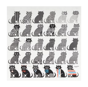 Pedro Friedeberg, Italian/American B. 1936, Cats of All Nations: Unite!