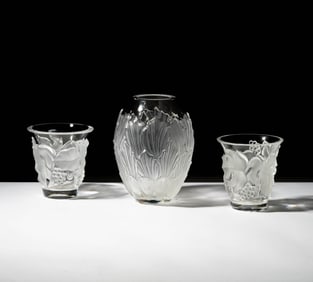 Three Lalique Glass Vases