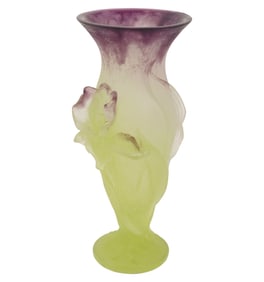 A Pate de Verre Iris Vase