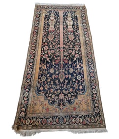 A Persian BLue-Ground Rug 6'7" x 3'11"