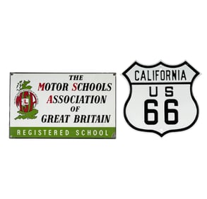 A Vintage Enameled Metal Sign