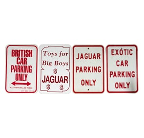 Four Vintage Novelty Metal Parking Signs