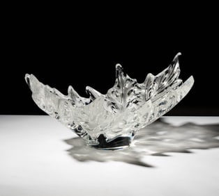 A Lalique Molded Glass Champs Elysees Center Bowl