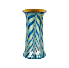A Lundberg Studios Iridescent Glass Vase