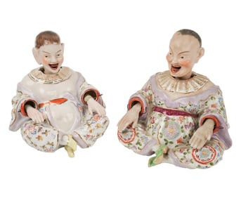 Two Meissen-Style Porcelain Nodders