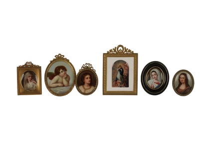 Six Continental Painted Porcelain Plaques