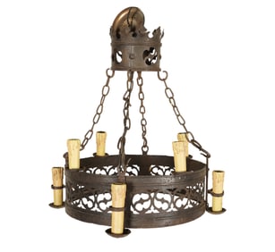 A Gothic-Style Iron Chandelier