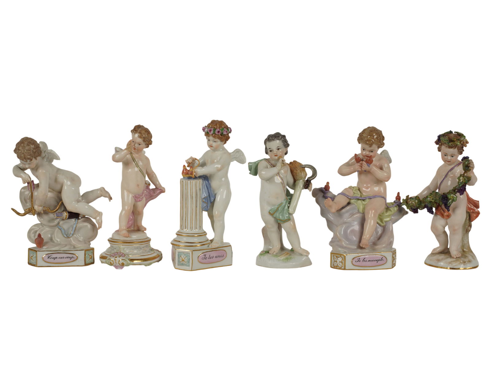 Six Meissen Porcelain Cherub Figures (1 of 9)