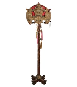 A Chinese Bat Motif Floor Lamp