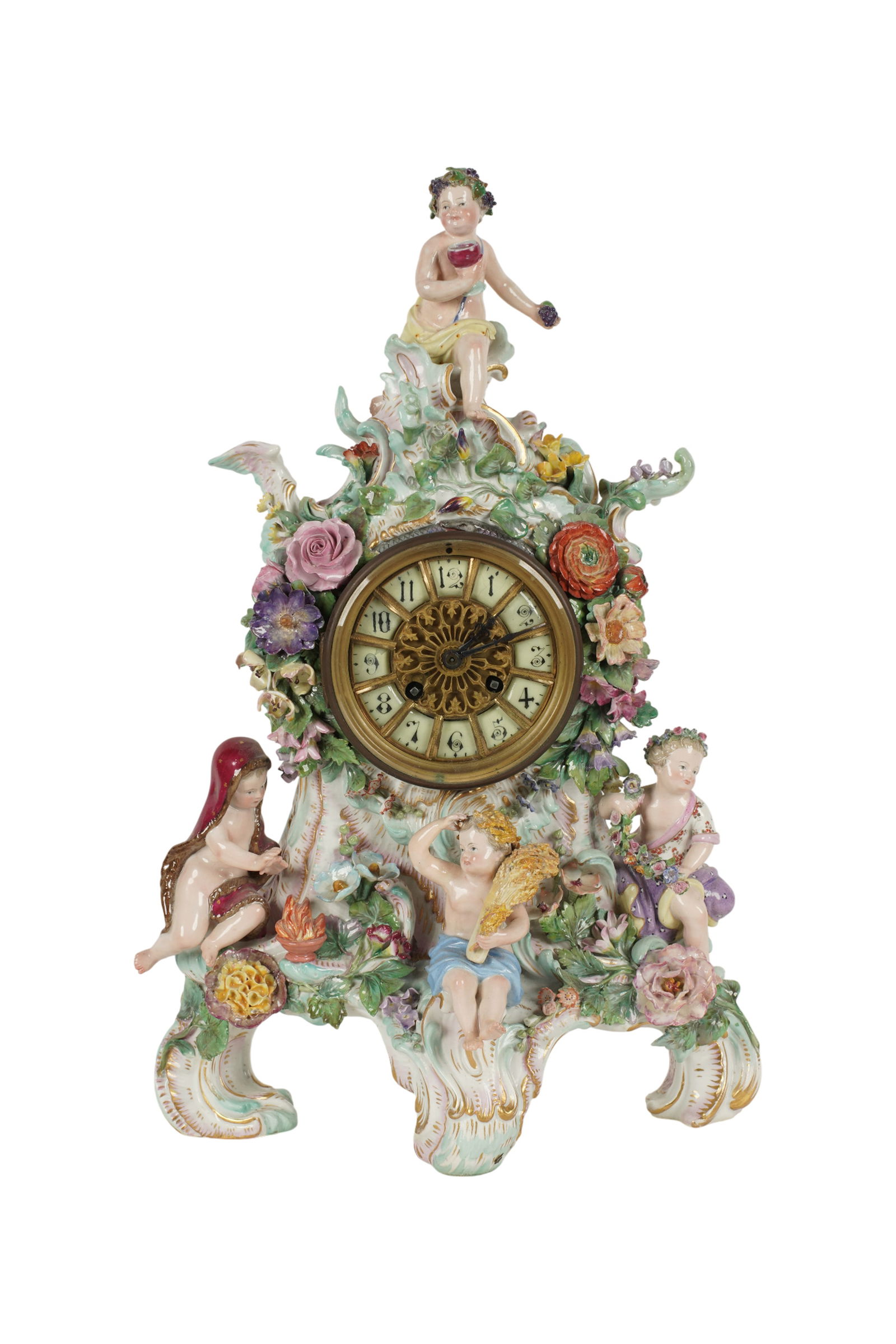 A Meissen Porcelain Figural Mantel Clock (1 of 10)